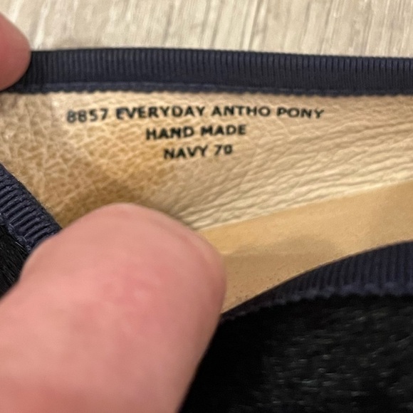 Anthology Everyday Antho Pony Ballet Flats 7 Navy #8857 Handmade - Picture 9 of 12